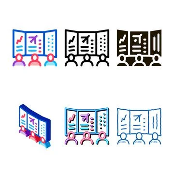 Air navigation dispatcher display simplified icon vector outline Illustrazione stock