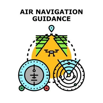 Air navigation guidance system vector icon concept Stock Illustration