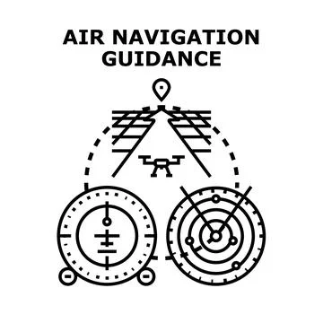 Air navigation guidance system vector icon concept Stock Illustration