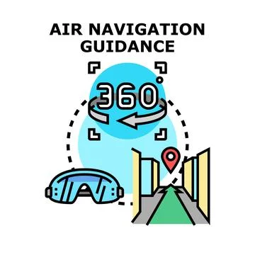 Air navigation guidance virtual reality concept Stock Illustration