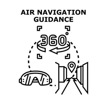 Air navigation guidance virtual reality concept Stock Illustration