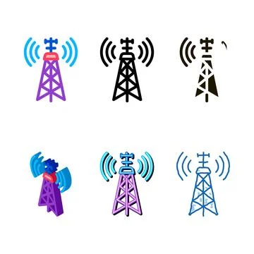 Air navigation range signal tower icon vector outline Ilustración de archivo