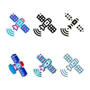 Air navigation satellite icon vector outline types Stock Illustration