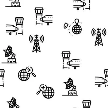 Air Navigation Tool Seamless Pattern Vector 스톡 일러스트
