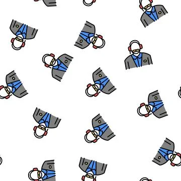Air navigator flight school vector seamless pattern Stock Illustration