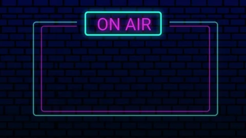 On Air Neon Sign Frame Animation Stock Footage 337408262