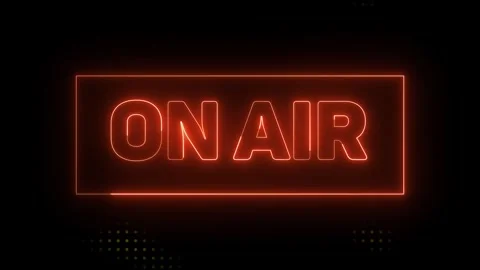 On Air neon sign glow with halftone animation Stock Footage 296821353