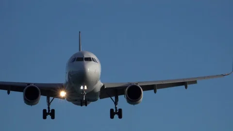 Air New Zealand jet aircraft passenger flight landing approach Stock Footage 86297376
