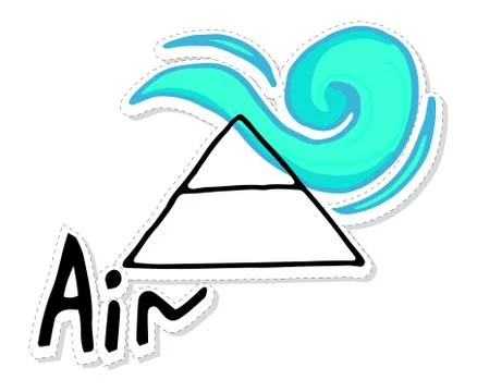 Air is one of the main elements, state: gas, liquid. Stock Illustration