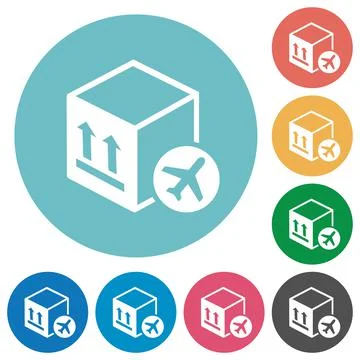 Air package transportation flat round icons 스톡 일러스트
