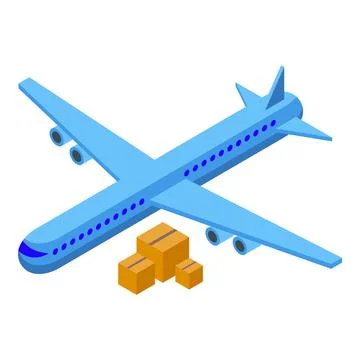 Air parcel icon isometric vector. Box delivery 스톡 일러스트