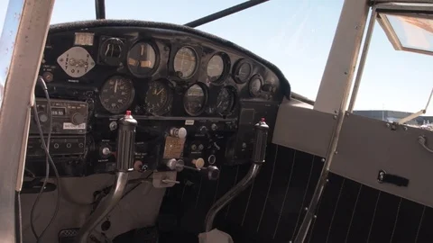 Air Plane Cockpit Stock Footage 80296946