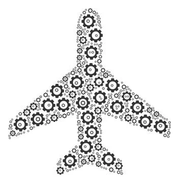 Air Plane Composition of Cog Stock Illustration