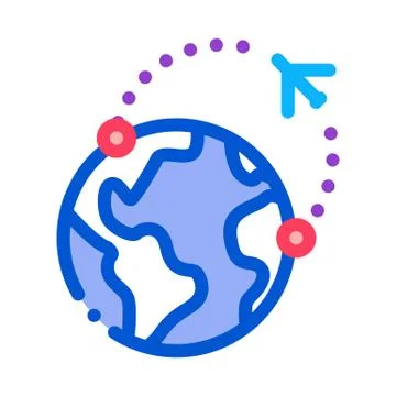 Air plane course icon vector outline illustration Illustrazione stock