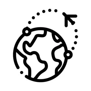Air plane course icon vector outline illustration Illustrazione stock