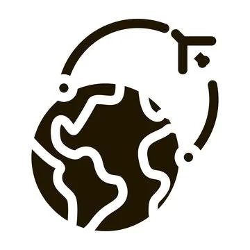 Air plane course icon Vector Glyph Illustration Stockillustratie