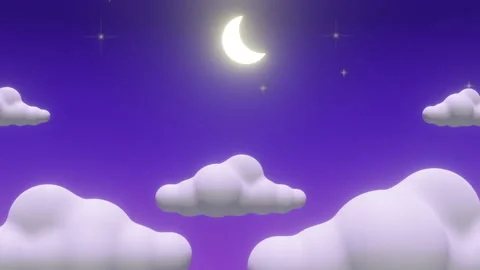 cartoon night clouds
