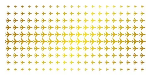Air Plane Gold Halftone Pattern イラスト素材