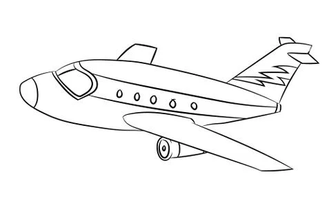 Air plane - Line Drawn Vector Stock Illustration