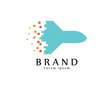 Air plane Pixels logo Stock Illustration