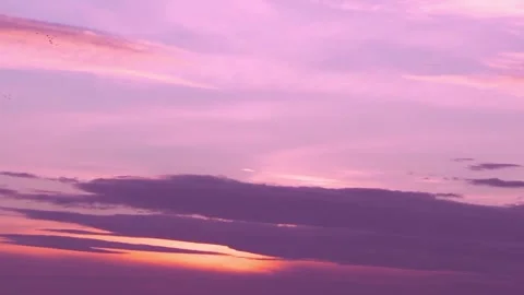 Air Plane Window Aerial View, Drone Shooting Amazing Pink Lilac Blue Sky Light C Stock Footage 269357778