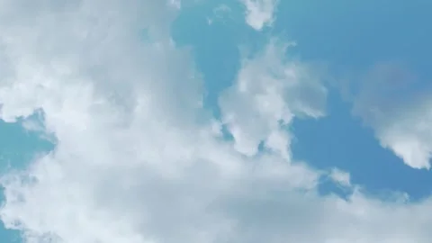 Air Plane Window View, Drone Shot, Cumulus Cotton White Clouds Cover the Sunny B Stock-Footage 323696844
