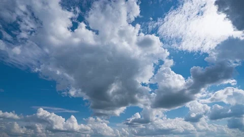 Air plane window view time lapse clouds and blue sunny sky, Loop of white clouds Stock Footage 197003792