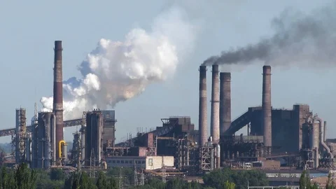 Air pollutants emissions Stockbeeldmateriaal 112760379