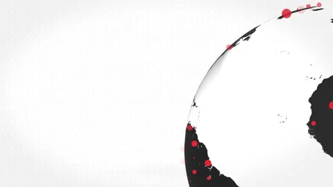 Air pollution. 3d render of abstract globe rotating with multiple red dots Stock Footage 132798446