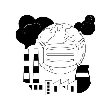 Air pollution abstract concept vector illustration. Stock Illustration