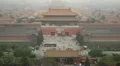Air Pollution, Aerial View, Gate to Forbidden City, Beijing, China, time lapse HD Footage