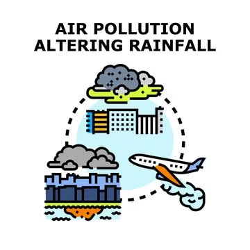 Air pollution altering global climate and rainfall cycle Ilustración de archivo