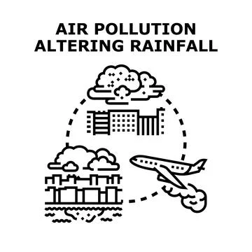 Air pollution altering global climate and rainfall cycle Ilustración de archivo