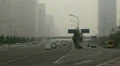 Air Pollution and Huge Traffic in Beijing CBD, China due to a dust storm HD Footage