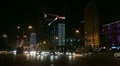 Air Pollution and Huge Traffic in Beijing CBD, China, Neon Lights by night HD Footage
