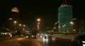 Air Pollution and Huge Traffic in Beijing CBD, China, Neon Lights by night HD Footage