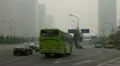 Air Pollution and Huge Traffic in Beijing CBD, China due to a dust storm HD Footage
