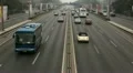 Air Pollution and Huge Traffic in Beijing CBD, China due to a dust storm HD Footage