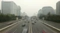 Air Pollution and Huge Traffic in Beijing CBD, China, Dust Storm, time lapse HD Footage