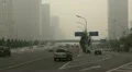 Air Pollution and Huge Traffic in Beijing CBD, China due to a dust storm HD Footage