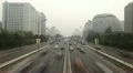 Air Pollution and Huge Traffic in Beijing CBD, China, Dust Storm, time lapse HD Footage