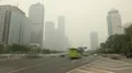 Air Pollution and Huge Traffic in Beijing CBD, China, Dust Storm, time lapse HD Footage