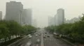 Air Pollution and Huge Traffic in Beijing CBD, China, Dust Storm, time lapse HD Footage