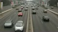 Air Pollution and Huge Traffic in Beijing, China due to Mongolian dust storm HD Footage