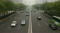 Air Pollution and Huge Traffic in Beijing, China due to Mongolian dust storm HD Footage