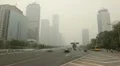 Air Pollution and Huge Traffic in Beijing, China due to dust storm, time lapse HD Footage