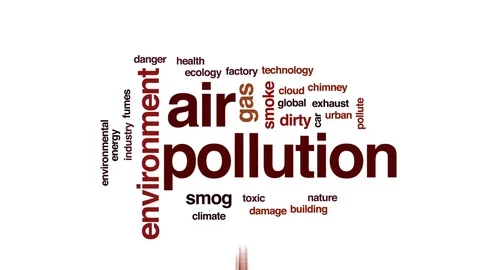 Air pollution animated word cloud, text design animation. Video stock 80209560