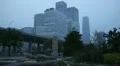 Air Pollution in Beijing CBD, China Dust Storm, Reflection, Yintai Center HD Footage