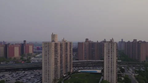 Air Pollution From Canada Wildfire in New York, Brooklyn, Coney Island Stock Footage 243193559