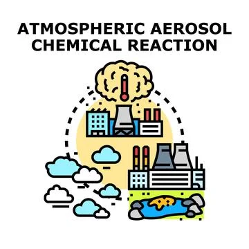 Air pollution causing chemical reaction in atmosphere concept Stock Illustration